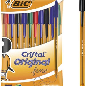 Bic Cristal Original Fine Pack de 10 Stylos Bille - Couleurs Assorties