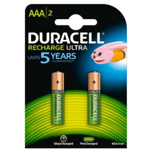 Piles ultra rechargeables Duracell NiHM AAA LR03 1,2 V 900 mAh - préchargées - (2 unités)
